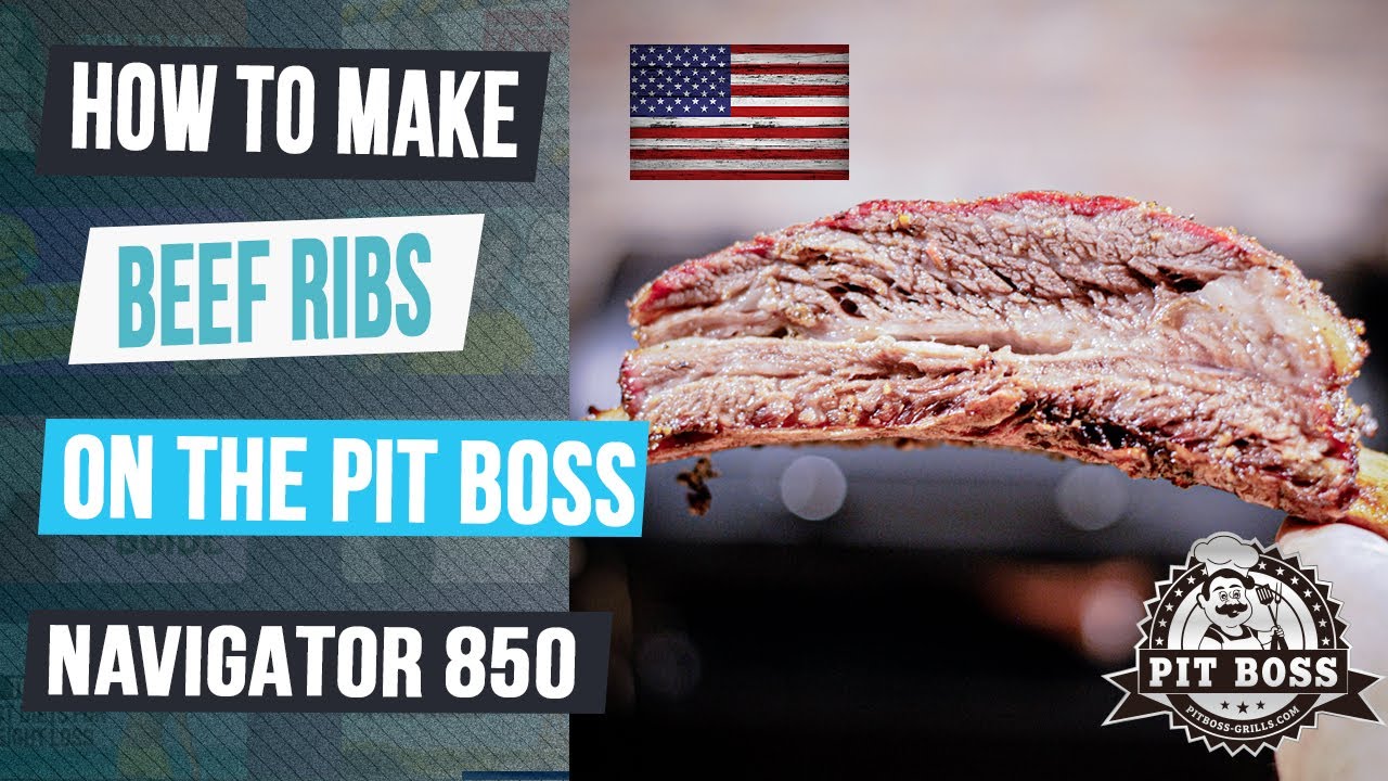 Texas style smoked beef ribs in the Pit Boss Navigator 850 BBQ