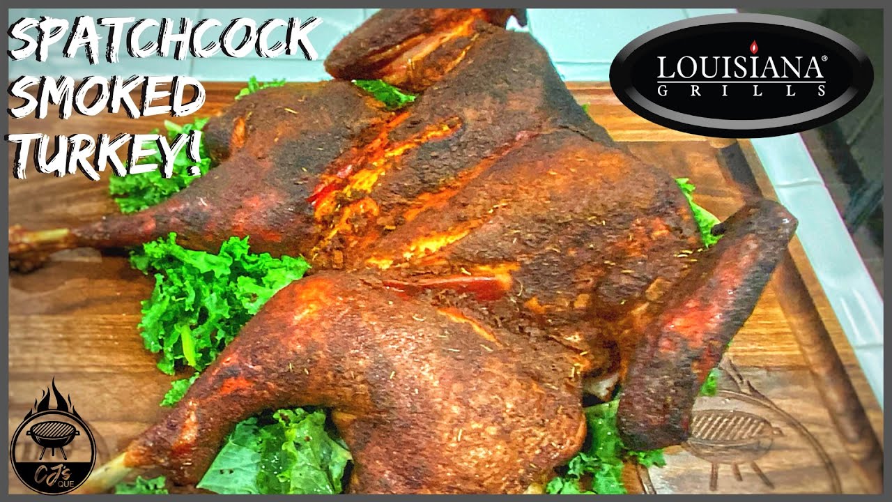 SPATCHCOCK TURKEY ON THE LOUISIANA GRILLS PELLET GRILL! Thanksgiving
