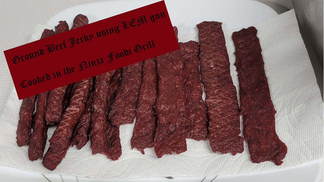 Ground Beef Jerky recipe Using LEM Gun And Ninja Foodi Grill BBQ